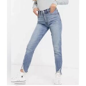 Abercrombie & Fitch The Skinny High Rise Chewed Hem Jeans Women’s Size 10S
